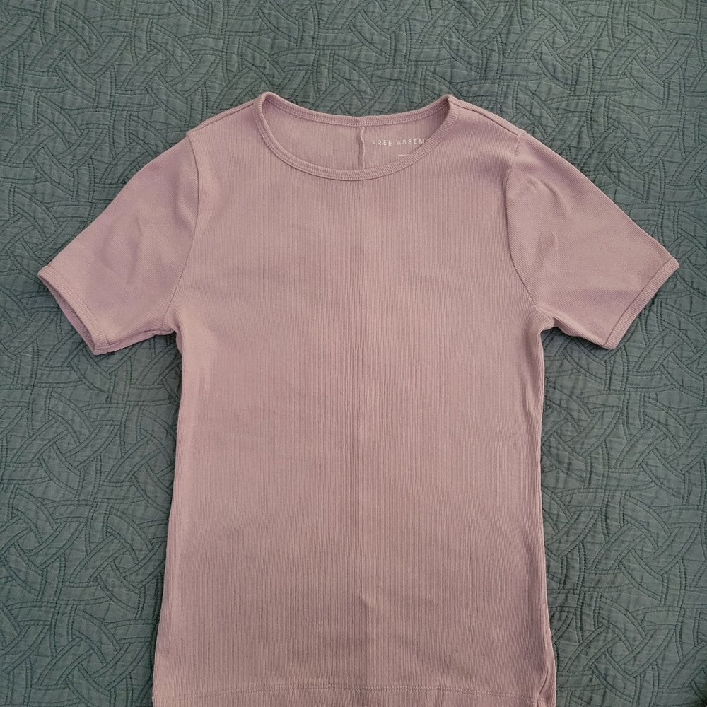 Simple Free Assembly Ribbed T-shirt